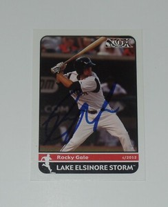 ROCKY GALE SIGNED AUTO'D 2012 LAKE ELSINORE STORM CARD #15 PADRES DODGERS