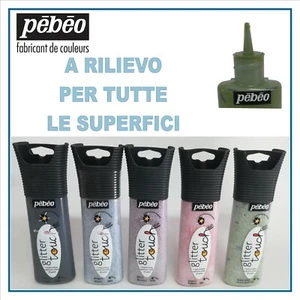 colore Pebeo 3D glitter per vetro plastica legno tessuto contorno a rilievo 30ml - Foto 1 di 11