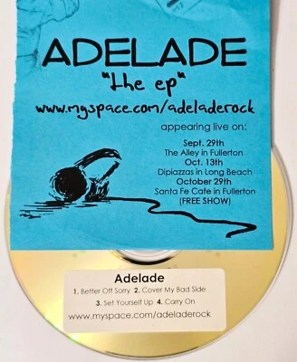 ADELADE DEMO CD THE EP PRIVATE EMO ALTERNATIVE INDIE ROCK LONG BEACH lp 12" - Image 1 of 4