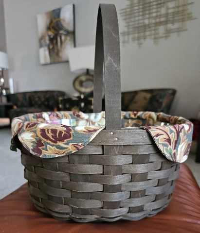 Longaberger Oval Spring Basket 2008+Hard Plastic Protector+Floral Liner+Card Cover