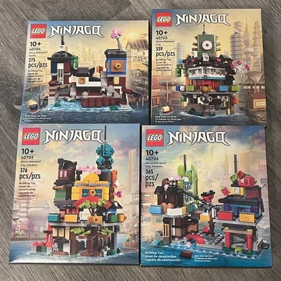 Lego Micro NINJAGO City Docks Jardins Mercados Lote de 4: 40703 40704 40705 40706 - Imagem 1 de 4