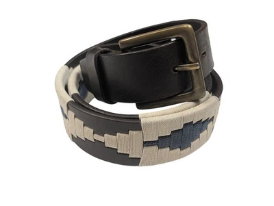 La Matera Prince William Polo Belt Size 34 Embroidered Saddle Leather Western - Image 1 of 4