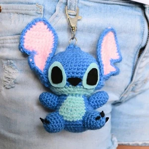 Handmade Crochet Stitch Keychain Cute Amigurumi Bag Charm Disney Inspired Gift - Picture 1 of 2