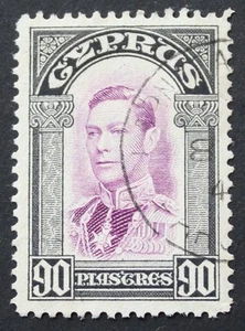 Cyprus 1938 GVI Ninety Piastres SG 162 used - Bild 1 von 1