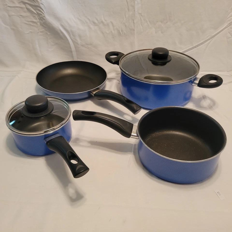 Juego de utensilios de cocina Bialetti ~ sartén de 9,5”, olla de doble mango de 10”, sartén de 5” y sartén de 6”  Foto 1 de 4