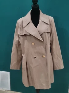 Via Spiga Double Breasted Belted Trench Coat Women Size  XL Tan Read Description - Picture 1 of 7