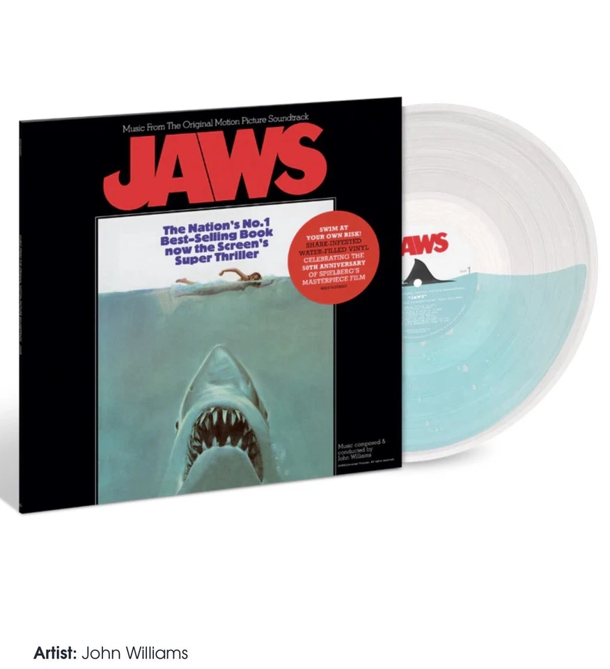 JAWS Original Soundtrack LP Exclusive Shark Infested Water-Filled Vinyl IN HAND - Image 1 of 1