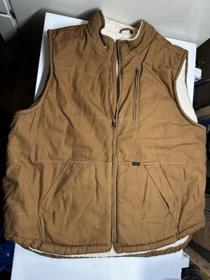 Жилет Lee мужской желтовато-коричневый холщовый шерпа флисовая подкладка рабочая одежда XXL стиль Carhartt - Изображение 1 из 3