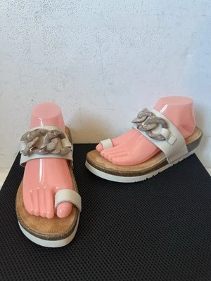 Sandalias de cuero blanco Unsia talla UK 8 EU 41 Foto 1 de 4