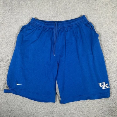 Kentucky Wildcats Shorts Mens Large Blue Gray Nike Y2K 9" Active Gym Drawstring - Image 1 of 4