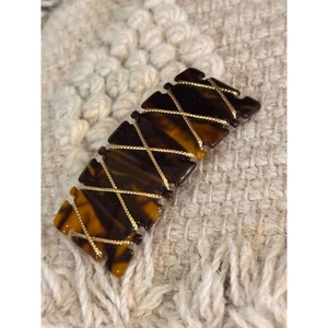 Vintage Faux Schildpatt Haarspange 3,25" Stay Tight Haarspange Y2K umwickelt 80er - Bild 1 von 6
