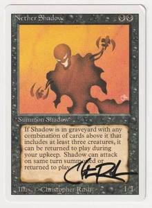 Signed Nether Shadow HP Revised Artist Christopher Rush 1994 WOTC MTG Magic Rare - Picture 1 of 2
