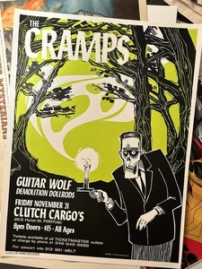 ORIGINAL CRAMPS DETROIT GIG WENTWORTH UNSIGNED CLEAN POSTER RARE DEMO DOLL RODS - Picture 1 of 3