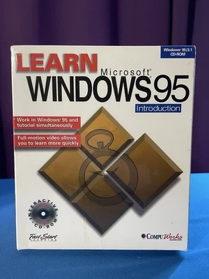 Learn Microsoft Windows 95 Education / Home & Office Training Software CDROM NEW - Image 1 of 4