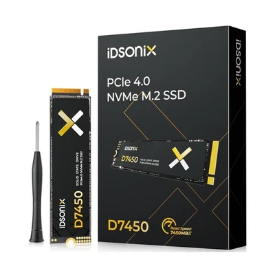 iDsonix M.2 NVME SSD 2TB, 3D NAND TLC, PCIe Gen4X4, Speeds Up to 7450 MB/s, M... - Image 1 of 4