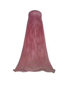 Lampada tulipano giglio laghetto vetro artistico rosa arruffato vintage paralume 1 1/8 attacco vintage - Foto 1 di 8