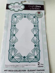 Creative expressions die set art deco collection diamond elegant fanfare - Picture 1 of 2