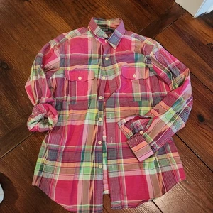 Vtg Polo Ralph Lauren Button Down Shirt Southwestern Navajo Aztec Plaid Mens M - Picture 1 of 3