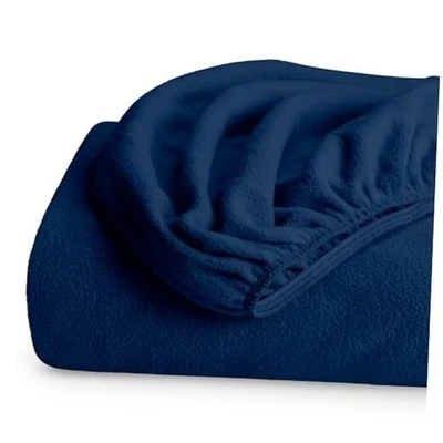  Супермягкая флисовая простыня на резинке - размер - очень плюшевая полярная полная 05 - темно-синяя - Изображение 1 из 4