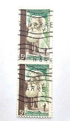 US Scott #1245  Block of 2 1964 John Muir 5c Used NH Postage Stamp - Image 1 of 3