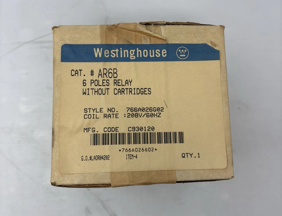 Relé de 6 polos sin cartuchos AR6B - 766A026G02 Westinghouse/Eaton.Nuevo Foto 1 de 3