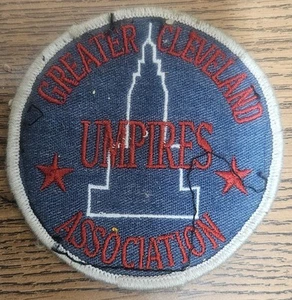 3-1/2 x 3-1/2" red/grey GREATER CLEVELAND UMPIRES ASSOCIATION Patch - Picture 1 of 2