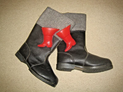 Nikolausstiefel Filz Leder Schmöllner Schuhfabrik Neu Gr. 29 Knobelbecher NVA - Bild 1 von 4