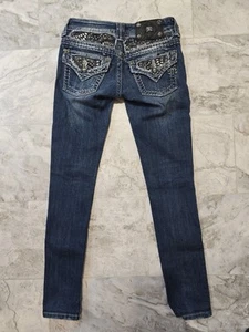 Miss Me Women's Skinny Jeans 25x30 Blue JE606353R Embellished Rhinestones - Picture 1 of 10