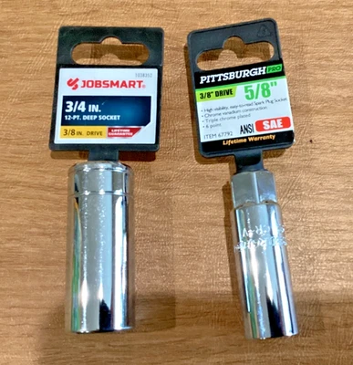 Lot of 2 Brand New Deep Sockets (3/8 in Drive) Jobsmart 3/4" & Pittsburgh 5/8" - Image 1 of 3