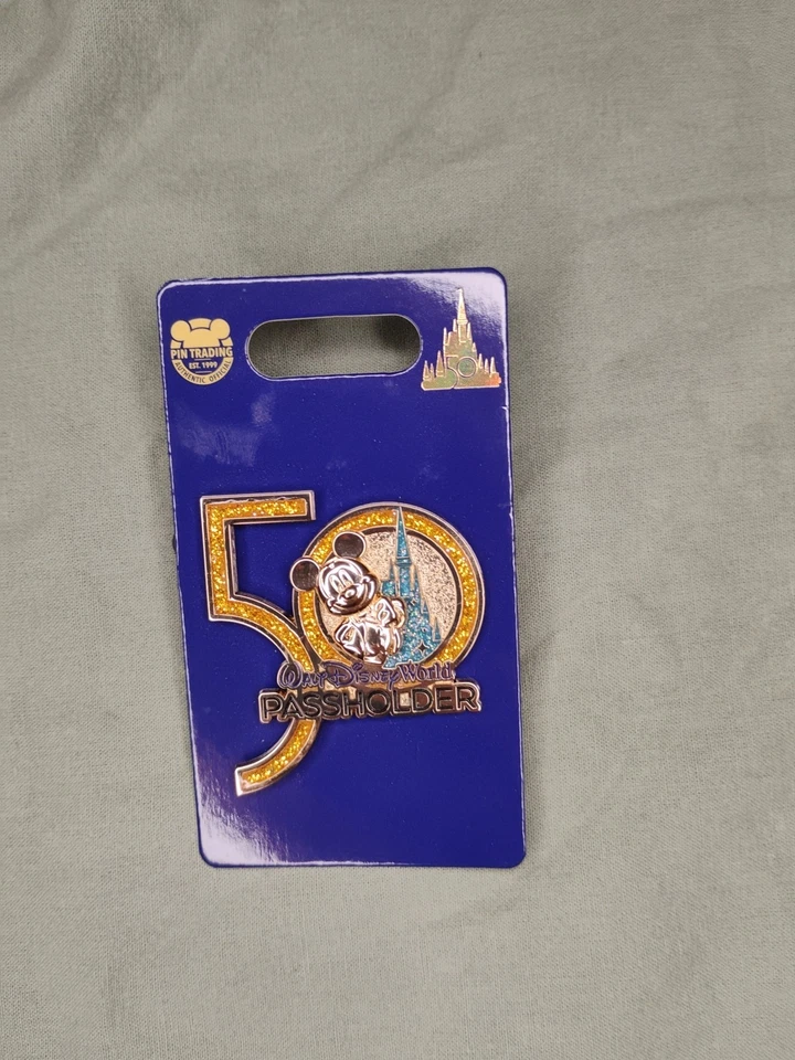 WDW 50th Anniversary Passholder Mickey Mouse Walt Disney World Pin