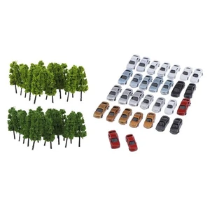 1/200 30x Painted Car with 20pcs Tree Parking Sand Table Layout Accessories - Picture 1 of 7