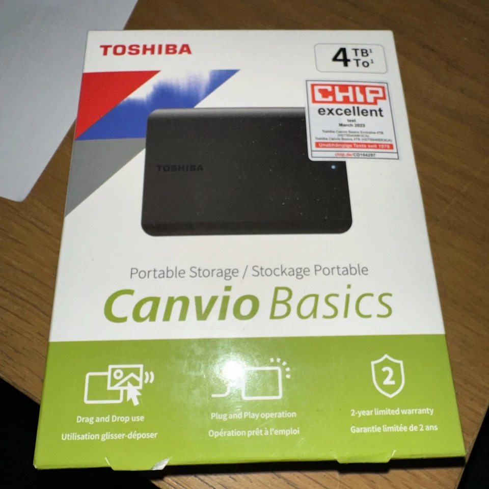 4TB Toshiba Canvio Basics USB3.2 External Hard Drive - Black - Image 1 of 1