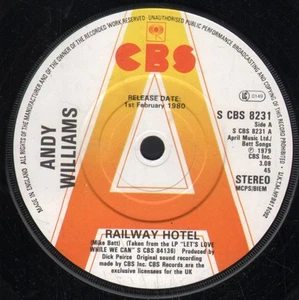 Andy Williams Railway Hotel 7" vinyl UK Cbs 1979 promo copy SCBS8231 - Bild 1 von 2