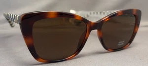 Gafas de sol Mackenzie Childs Zoe marco de plástico lentes marrones 100 % protección UV NUEVAS - Imagen 1 de 9