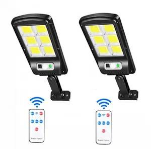2xpezzi Faretto lampione solare 120 led cob da esterno sensore di movimento ip65 - Foto 1 di 8
