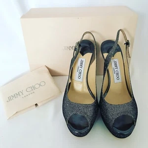 Jimmy Choo Shaw Heels in Anthrazit Lahm Glitzer EUR 36 UK 3 - Bild 1 von 7