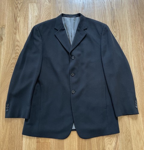 Cappotto Sportivo Givenchy Monsieur Vintage anni '90 Union Made in USA 44R Lana Nera