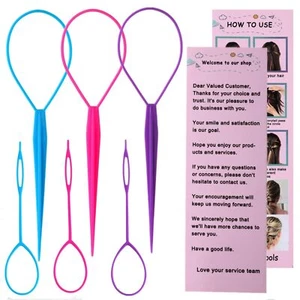 6pcs Topsy Tail and Hair Loop Styling Tool Set - Ponytail Makers, French Braid - Picture 1 of 7