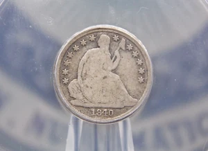 Moneda de diez centavos de plata libertad sentada 1840 "O" ANACS G6 #554 buena ECC&C, Inc. - Imagen 1 de 5