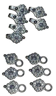 Norsk Tinn Pewter 6 Pairs Swirl Cape Cloak Clasp Fastener Sew On Hooks Clip - Image 1 of 4