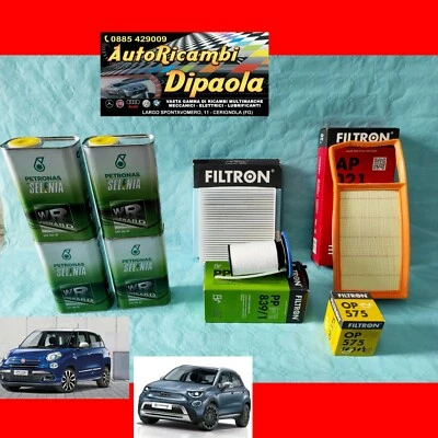 KIT TAGLIANDO FIAT 500L 500X 1.3 MULTIJET EURO 6 4L SELENIA 0W30 + 4 FILTRI