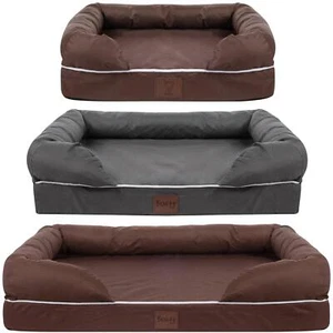 Pet Cat Dog Bed Washable Removable Cover Thick Padded Base Water Resistant S M L - Picture 1 of 46