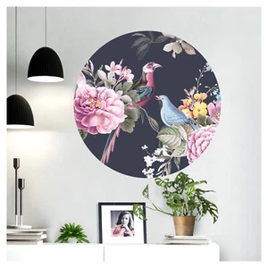 Wandbild Blumen Wandtattoo Sticker Wanddeko Flur Schlafzimmer Vogel rund DL571 - Bild 1 von 6