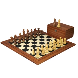 Palisander Chess Set 20 Inch with Weighted Sheesham German Staunton Pieces 3.75  - Picture 1 of 10