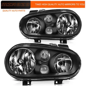 1 Pair Black Headlights Assembly For 1999-2006 Volkswagen Golf 1J0941018C - Picture 1 of 12