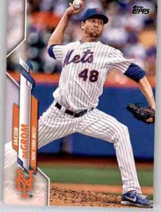 2020 Topps Series 1 Jacob DeGrom Base Card MLB PWE Set Break Jake Mets #332 - Picture 1 of 2