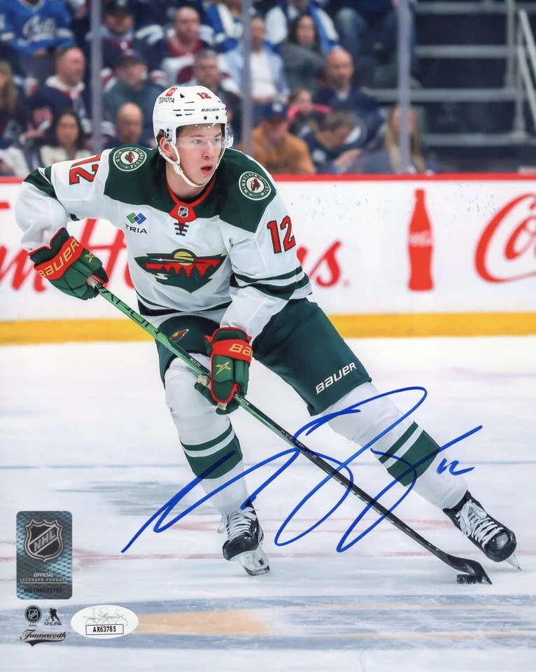 Matt Boldy autographed signed 8x10 photo NHL Minnesota Wild JSA COA - Image 1 of 1