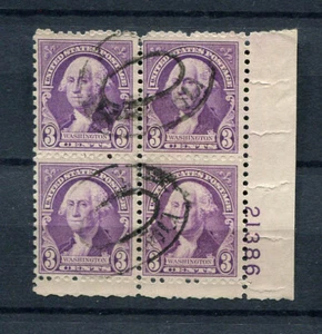 USA : Scott # 720 - Plate Block # 21386 - used - Picture 1 of 1