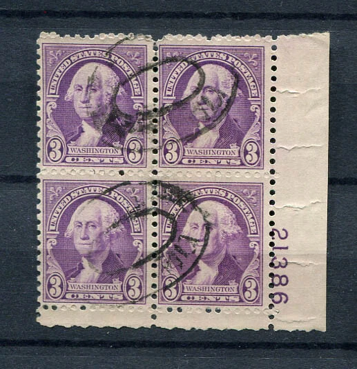 USA : Scott # 720 - Plate Block # 21386 - used - Image 1 of 1