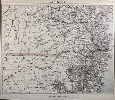 1884-1887 Australia (South Queensland, Brisbane Region) Original Antique Map - Image 1 of 2